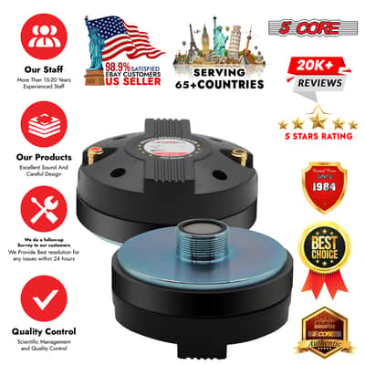 5 Core Compression Driver 1″ PA Horn Tweeter Pro Audio 800W 1.75″ Voice Coil 20Oz Magnet 8Ohm Driver image 11