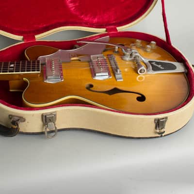 Kay K-775 Jazz II Thinline Hollow Body Electric Guitar (1961), original two-tone hard shell case. image 12