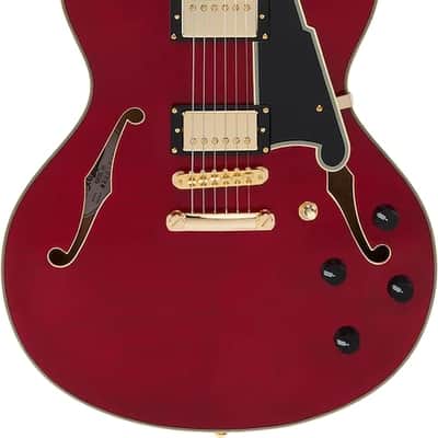 D'Angelico Excel DC Semi-Hollowbody Electric Guitar Trans Cherry Finish image 1