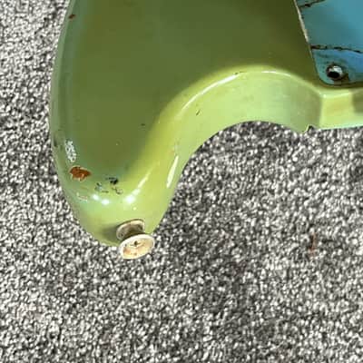 1966 Fender Musicmaster Duo Sonic guitar body blue image 7
