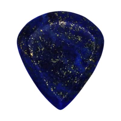Lapis Lazuli Stone Guitar Or Bass Pick - 3.0 mm Ultra Heavy Gauge - Jazz Shape - Specialty Handmade Gemstone Exotic Plectrum - 3 Pack