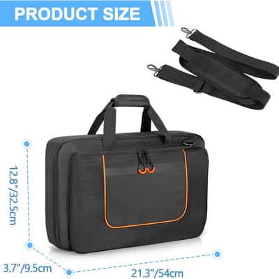 Padded DJ Controller Carrying Case with Laptop Compartment and Accessory Pockets for DJ Mixer, DJ Cable image 2