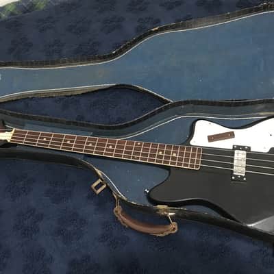 Teisco Kawai Tuxedo Bass Guitar - Short Scale - Vintage Chipboard Bass Case - 1968 image 11