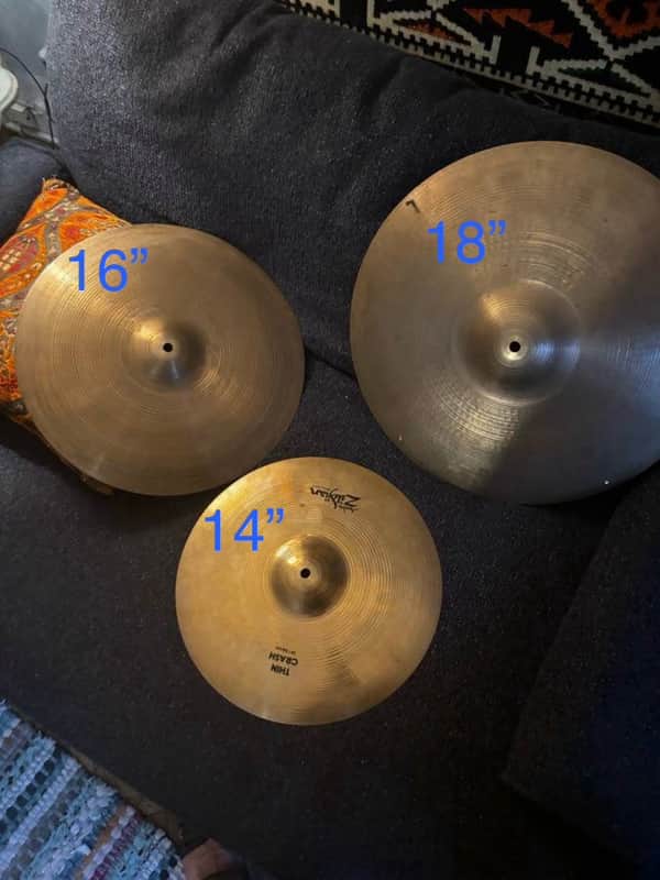Zildjian 14,16 cr, 18” cr/rd 4 rivets image 1