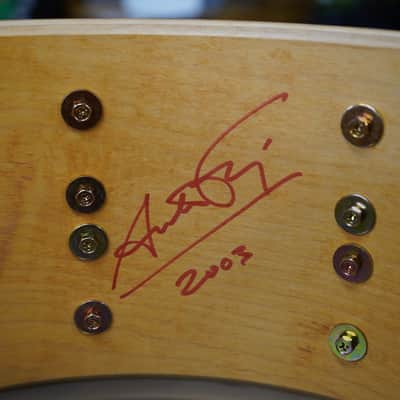 Yamaha/Japan Autog. Anton Fig Signature 6x14" Maple Snare SER.#0028- Piano Black Lqr. NOS image 2