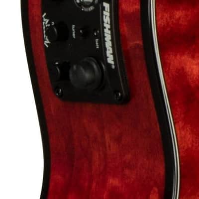 Lanikai Model QM-RDCEC Quilted Maple Red Cutaway Electric Acoustic Concert Ukule image 4