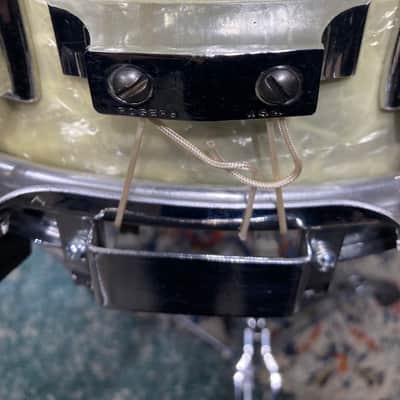 Rogers -1960s Dyna-Sonic 10x14" Marching Snare Drum, White Marine Pearl image 15