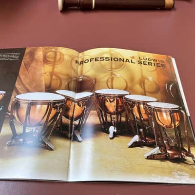 Excellent Set of 4 "Professional" Ludwig Copper Timpani, 23"/26"/29"/32"; with New Heads image 7