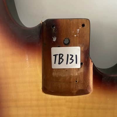 Cherry Burst Jazz Bass Style Mahogany Body with Tiger Maple Top image 6