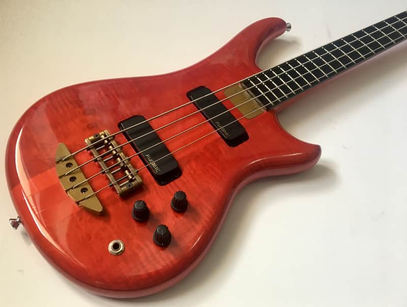 Alembic Essence 4-String 1991 Flame Maple / Trans Red image 1