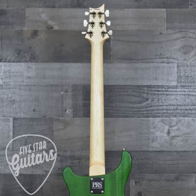 Mint PRS Wood Library CE-24 Satin Quilt Top - Faded Gray Black Green Burst with Gigbag image 7