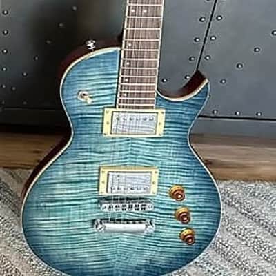 Mitchell MS470 Mahogany Body Electric Guitar Denim Blue Burst - Soft case included image 1
