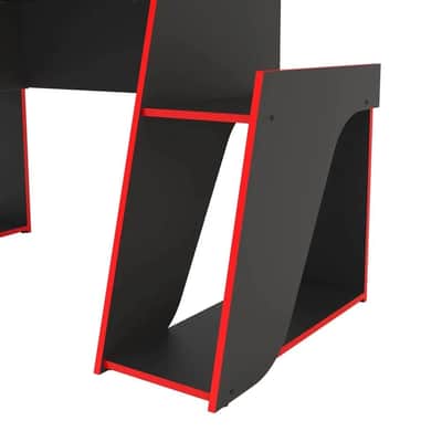 57.5” Music Production Desk with Storage | Studio Workstation with Keyboard Tray, Gear Shelves & Cable Management image 4