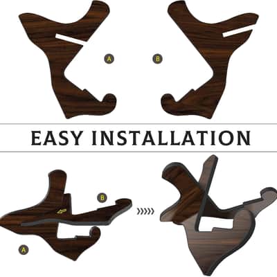 Guitar Stand Wooden Guitar Stand Portable Folding Instrument Holder for Acoustic Classic Electric Bass Guitar (Black walnut) image 2