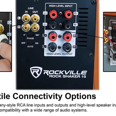 Rockville Rock Shaker 15" Inch Wood 1000w Powered Home Theater Subwoofer Sub image 6