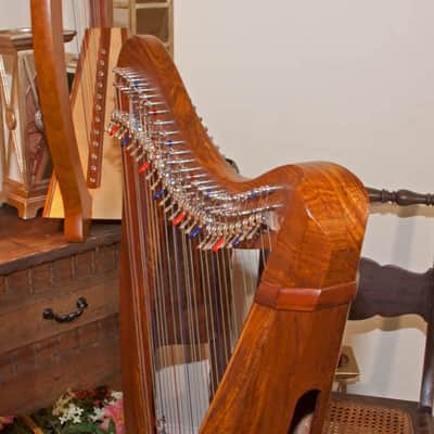 Roosebeck HMNA5CSP Chelby Levers 29-String Minstrel Harp 5 Panel w/Padestal, Tuning Tool & String Set image 7