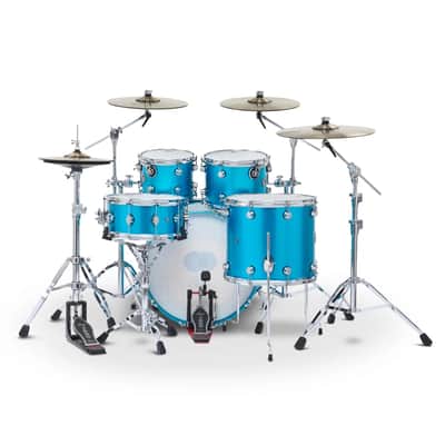DW DWe 5pc Complete Electronic/Acoustic Drum Set w/Roland V71 Laser Blue Metallic image 2