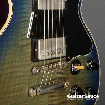 Gibson Custom Shop Les Paul Special Double Cut Figured Humbucker 2019 - Aqua Flamed (Cod.1462UG) image 12