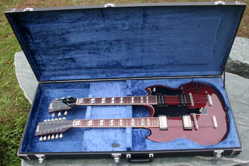 Burny  Jimmy Page Red RSG-140 Double Neck Guitar CIRCA 1992 Cherry Red image 1