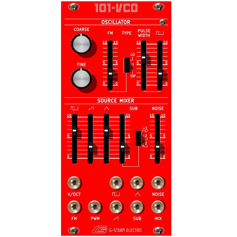 G-Storm Electro 101-VCO r2 RED Roland SH-101 Oscillator Adaptation image 1