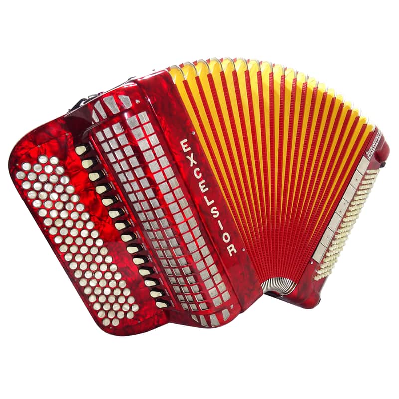 Perfect Excelsior 120 Bass Button Accordion, made in Italy, C System, Double Cassotto, 2538, includes Straps and Hard Case, Professional Accordian! image 1
