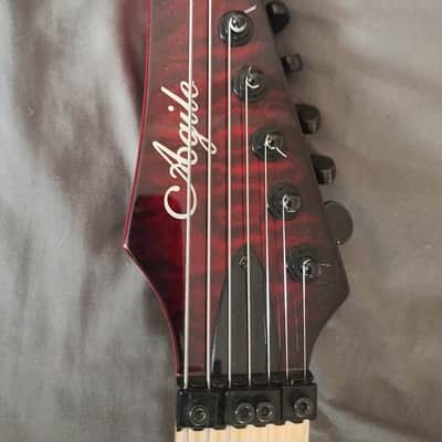 Agile Septor 7 string Floyd, Seymour Duncan Blackouts Transparent red in a thick soft case bottle protection box image 11