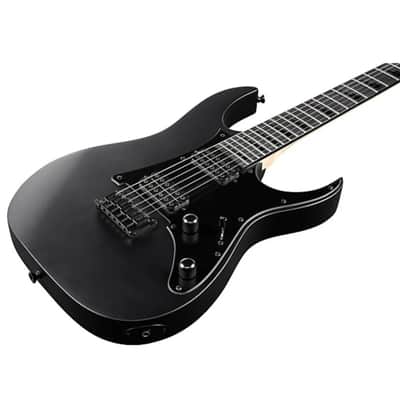 Ibanez RG Gio GRGR131EX-BKF 6-String Solid Body Electric Guitar with Bound Purpleheart Fretboard, Right-Handed, Black Flat image 6