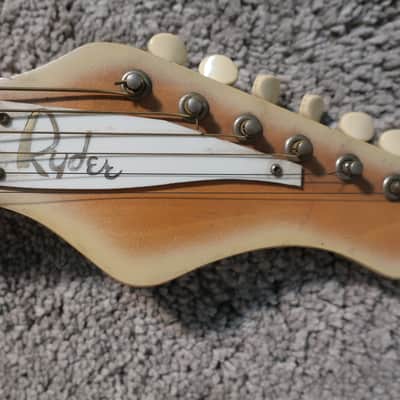 Vintage 1960s Alamo Fiesta Ryder Electric Guitar Orangeburst Very Clean image 7