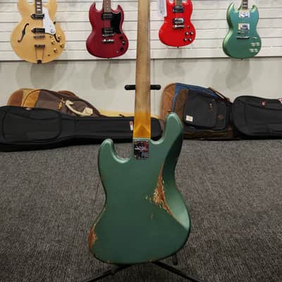 Fender Custom Shop '61 Jazz Bass Heavy Relic 4-String Bass Guitar, Rosewood Fingerboard, Sherwood Metallic image 8