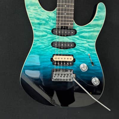 Charvel Pro-Mod Plus Dinky DK24 HSS 2PT QM 2026 - Present - Blue Curaçao image 3