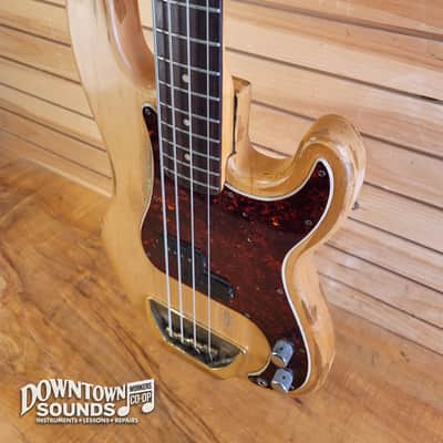 FEATURING THE CLAW 1969 Fender Precision Bass with G&G-Style Hard Case - Stripped Natural, 10.2lbs, Fender "The Claw" Solid Brass Bridge image 4