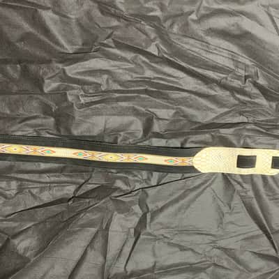 LM LS32-BK 2" Southwestern Snake End Suede Black New Guitar Strap image 2