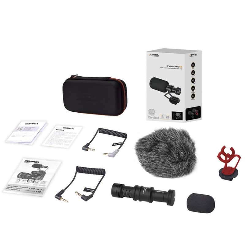 Comica CVM-VM10II-R Mini On-Camera Directional Shotgun Microphone, Red image 1