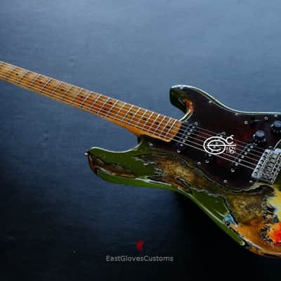 Fender Stratocaster Olive Green /Sunburst Heavy Aged Relic by East Gloves Customs image 3