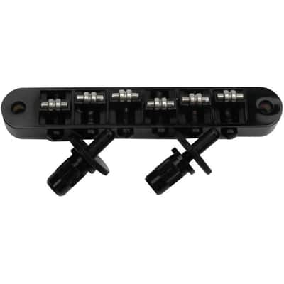 Guitar Roller Saddle Bridge - Tune-O-Matic Bridges with Post Hole 4.2mm Replacement Compatible with Gibson Les Paul LP SG 6 String Electric Guitar BM015 (Black) image 1