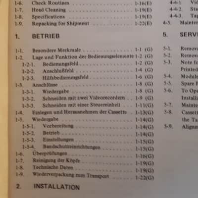 Sony Videocasette Player BVW-10P Betacam Operation and Maintenance Manual 1985 image 4