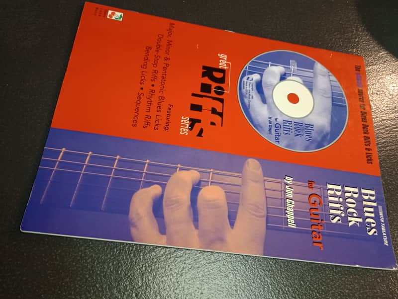 Cherry Lane Blues Rock Riffs for Guitar Tab Training Book w/ CD! 1995 - Red image 1