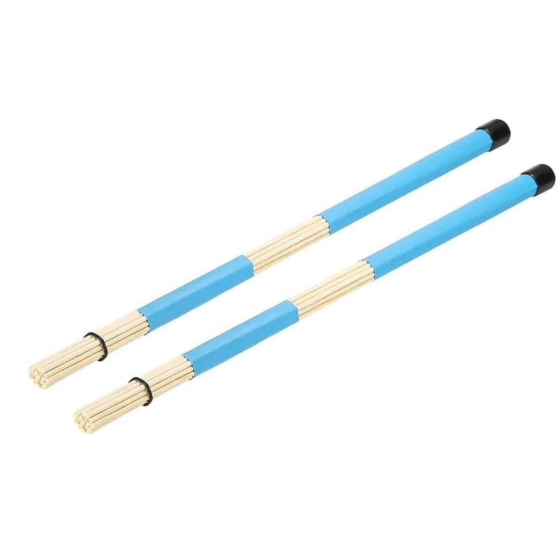 Bamboo Drum Stick Rods Brushes Hot Rods Drumsticks Brush Blue For Jazz Acoustic Rock Band Music Lover Percussion 1 Pair image 1
