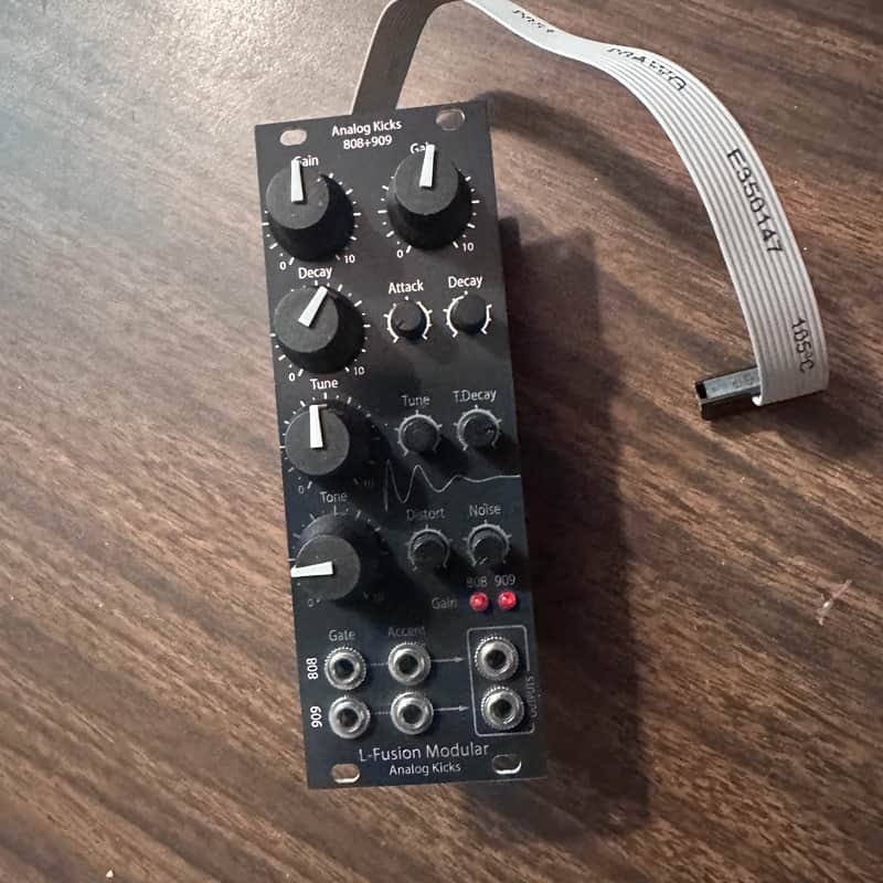 LFusion Electronics Analog Kicks 808+ 909 Discrete transistor Eurorack Dual synth module image 1