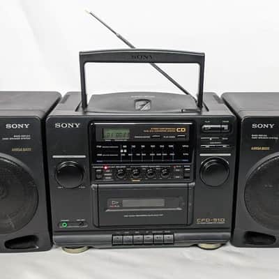 Vintage 90's Sony CFD-510 CD Radio Cassette Mega Bass Speaker Boombox w/ Detach Speakers image 1