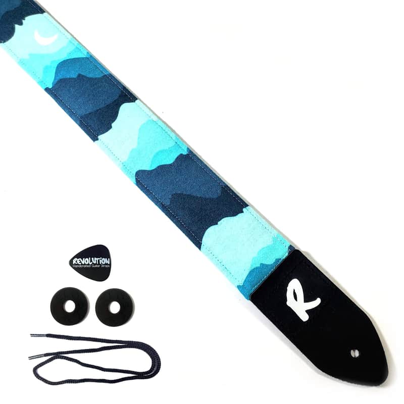 Blue Mountain Range Guitar Strap-Great Outdoors National Park Guitar Strap -Camping Guitar Strap- Double Padded - Universal Guitar Strap image 1