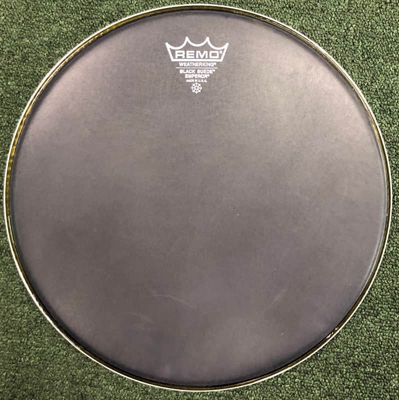 Remo 12” Weatherking Emperor Black Suede Drumhead Matte Black image 1