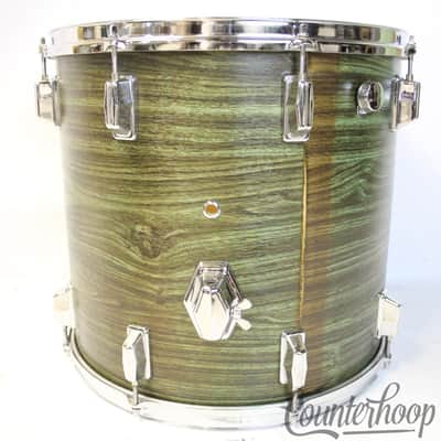 *Pearl Avocado Wood-Fiberglass Drum Set 22,12,13,16" Japan Mahogany Vintage 70s* image 13