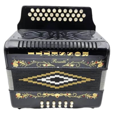 Rossetti Diatonic Button Accordion with Case and Straps FBbEb Black, 3112-FBE-BK image 5