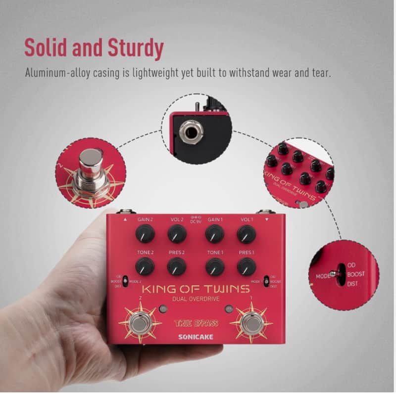 SONICAKE Dual Channel Overdrive Pedal – 3 Modes (Overdrive / Boost / Distortion) image 1