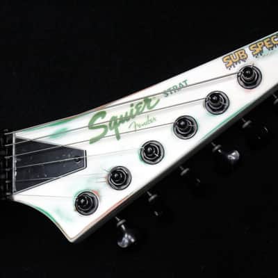 Custom Painted and Upgraded Fender Squier Strat - Aged and Worn With Graphics and Matching Headstock image 7