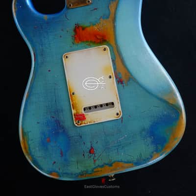 Fender Stratocaster Daphne Blue/Pelham Blue Tex-Mex Made in USA Medium Relic Aged RARE image 6
