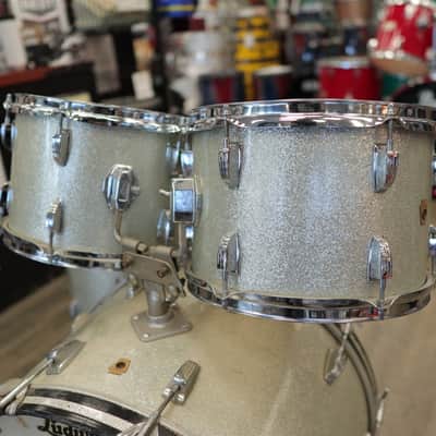 Vintage 60s Ludwig Hollywood 4-PC Shell Pack 12/12/16/22 (Silver Sparkle) image 7