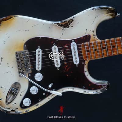 Fender Stratocaster Snowberry White Heavy Aged Relic by East Gloves Customs image 6