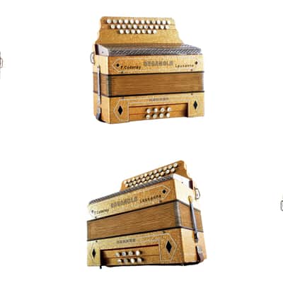 Rare Diatonic Button Accordion Hohner Organola by F. Coderay Lausanne, Switzerland+Original Case&Straps~Squeezebox-C System-powerful voice image 22